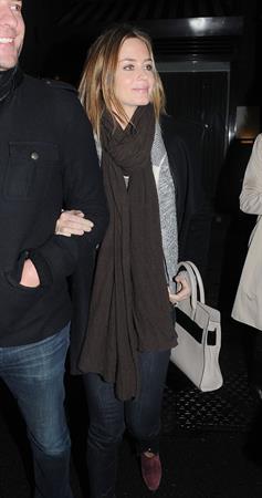 Emily Blunt Dinner at Cecconi's in London, Feb 9, 2013 