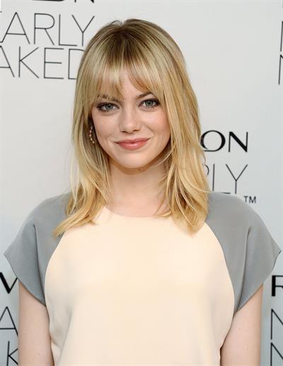 Emma Stone Revlon’s Nearly Naked makeup launch in NY 12/5/12 