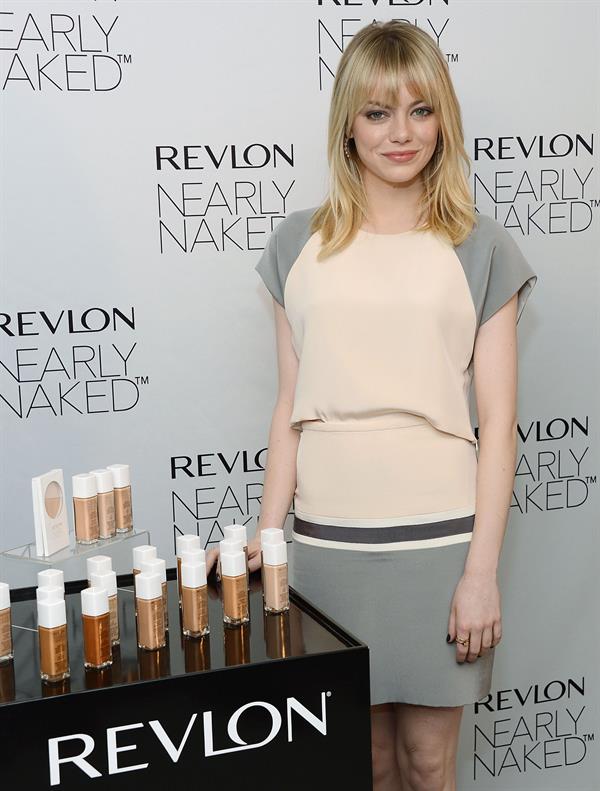 Emma Stone Revlon’s Nearly Naked makeup launch in NY 12/5/12 