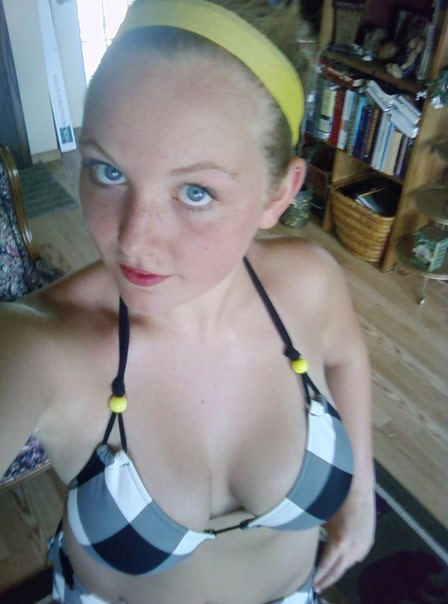 Anonymous in a bikini taking a selfie