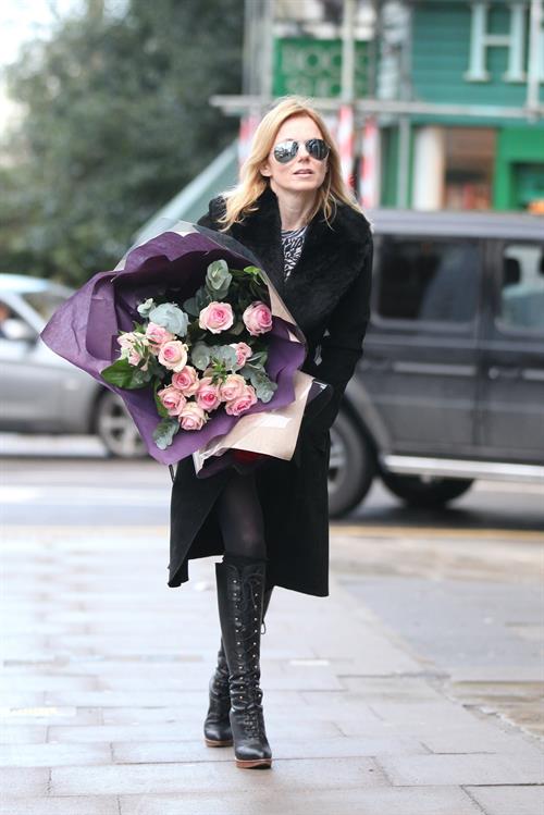 Geri Halliwell shopping for some roses in London on February 14, 2013