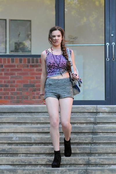 Hailee Steinfeld filming 'Can A Song Save Your Life' 7/9/12 