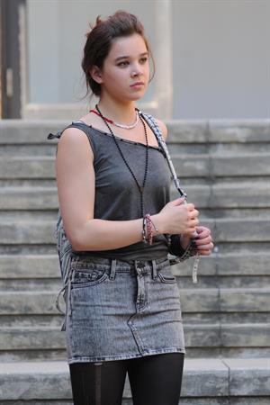 Hailee Steinfeld filming 'Can A Song Save Your Life' 7/9/12 