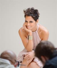 Halle Berry shooting a commercial for 5th Avenue Collection in LA on February 21, 2013