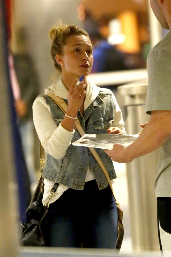 Hayden Panettiere arriving at LAX Airport and signing autographs on May 29, 2013