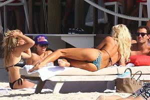 Victoria Silvstedt in a bikini on the beach in St. Barts 1/5/13