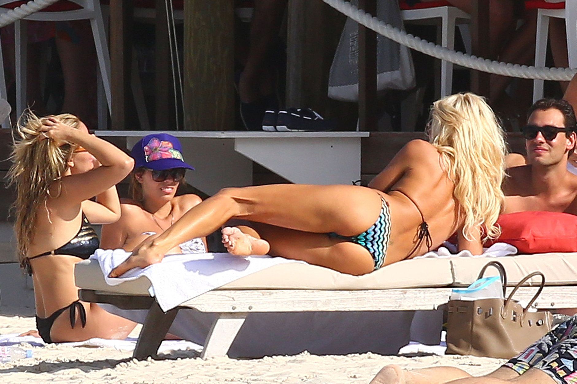 Victoria Silvstedt in a bikini on the beach in St. Barts 1/5/13