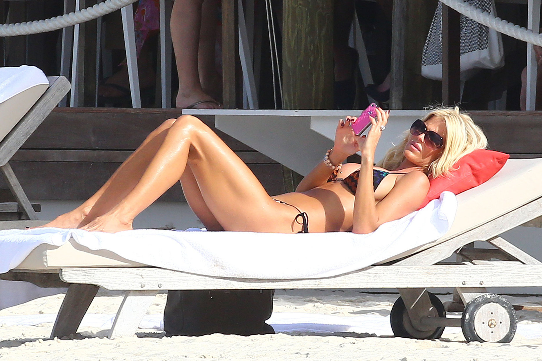 Victoria Silvstedt in a bikini on the beach in St. Barts 1/5/13