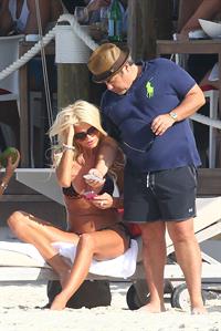Victoria Silvstedt in a bikini on the beach in St. Barts 1/5/13