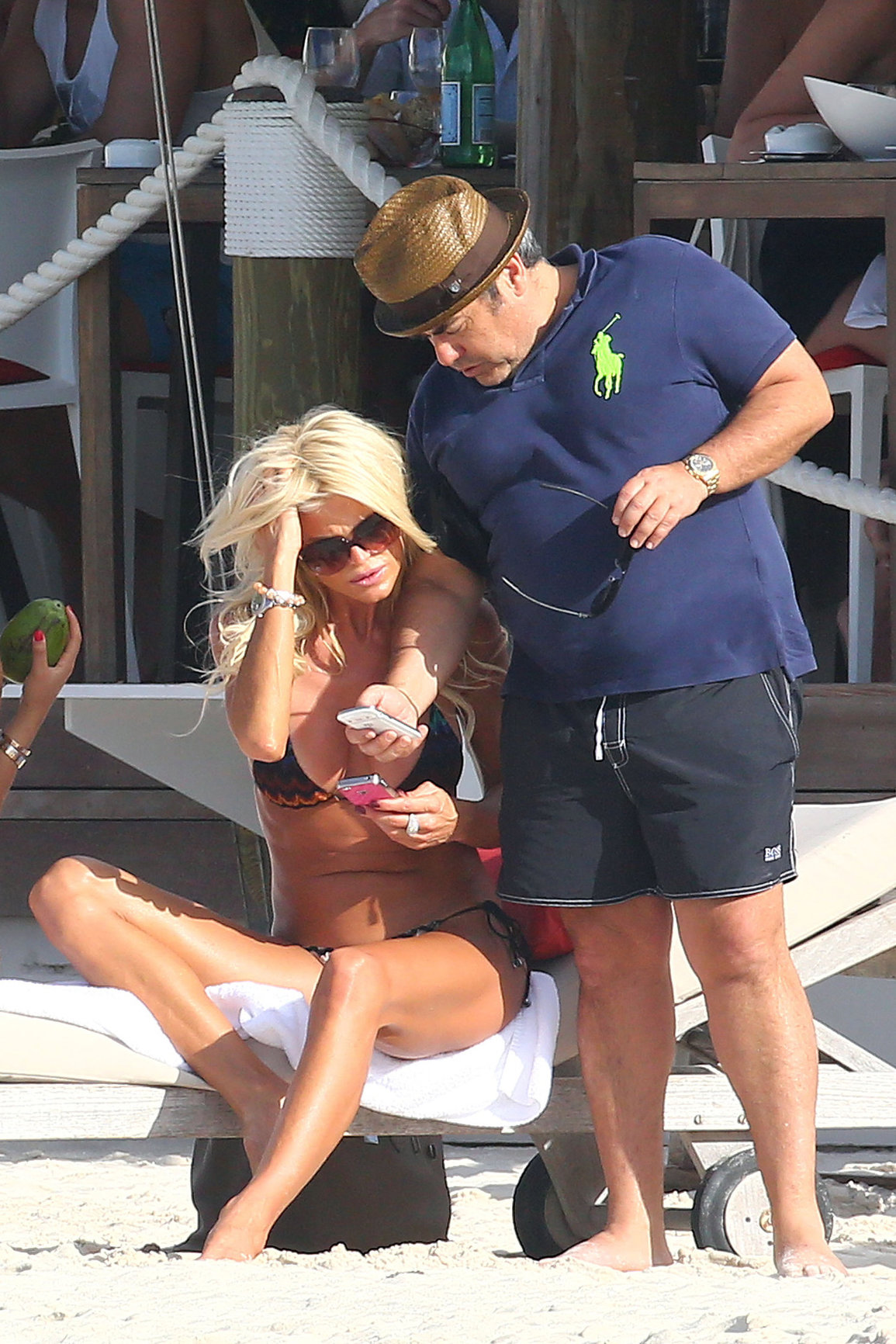 Victoria Silvstedt in a bikini on the beach in St. Barts 1/5/13
