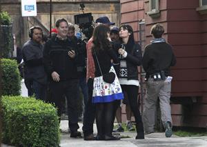 Zooey Deschanel on the set of 'New Girl in Los Angeles December 4, 2012 