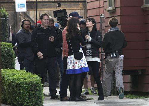 Zooey Deschanel on the set of 'New Girl in Los Angeles December 4, 2012 