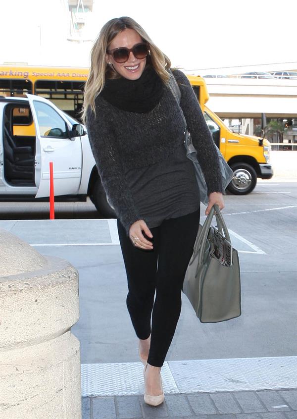 Hilary Duff departing on a flight at LAX Airport 2/18/13 
