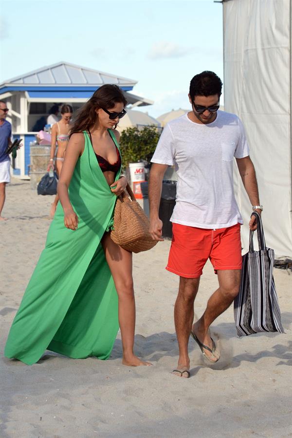 Irina Shayk - In a bikini on the beach in Miami, Florida - December 7, 2012 