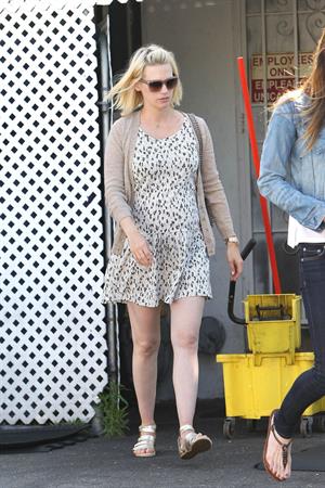 January Jones running errands on Melrose on June 14, 2011