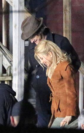 Jennifer Aniston on the set of 'Untitled Elmore Leonard Project' in Stamford, CT 2/12/13 