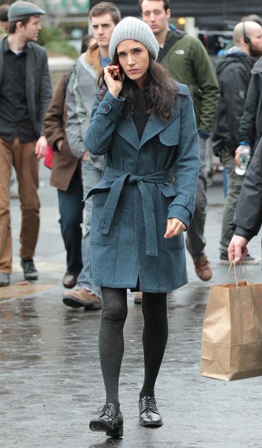 Jennifer Connelly on the set of  Winter's Tale  in New York 1/14/13 