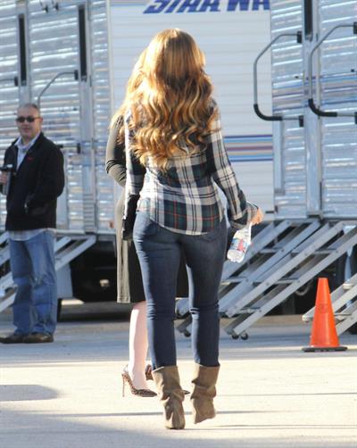 Jennifer Love Hewitt on the set of The Client List in Sherman Oaks February 1, 2013 