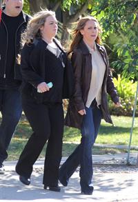 Jennifer Love Hewitt filming The Client List and really getting into character in between takes. January 10, 2013 