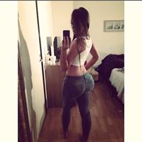 Ines Helene taking a selfie and - ass