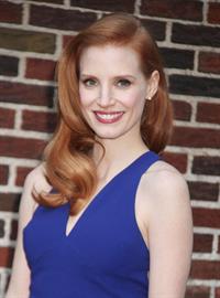 Jessica Chastain (upsizes) at the Late Show with David Letterman in New York 1/7/13 