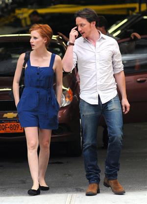 Jessica Chastain - The set of  The Disappearance of Eleanor Rigby  in New York City (13 Jul 2012)