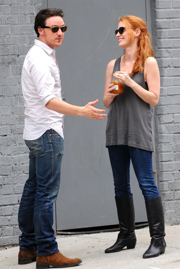 Jessica Chastain - The set of  The Disappearance of Eleanor Rigby  in New York City (13 Jul 2012)