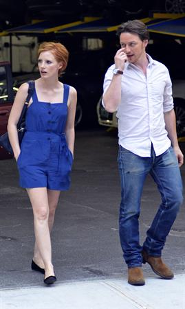 Jessica Chastain - The set of  The Disappearance of Eleanor Rigby  in New York City (13 Jul 2012)