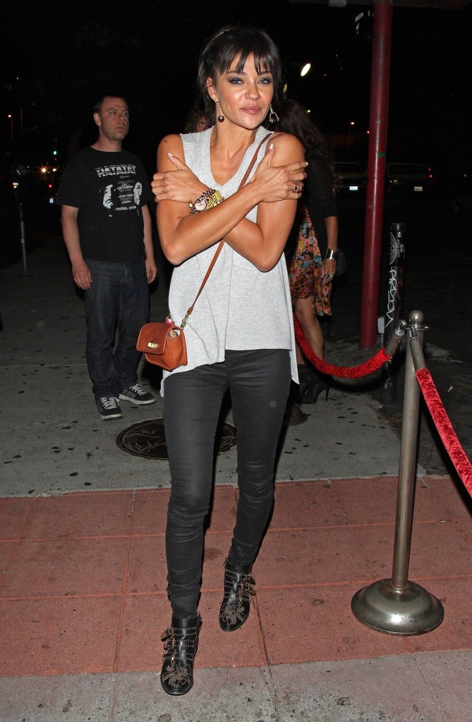 Jessica Szohr arriving to the Mayan Theater in Los Angeles, August 14, 2012