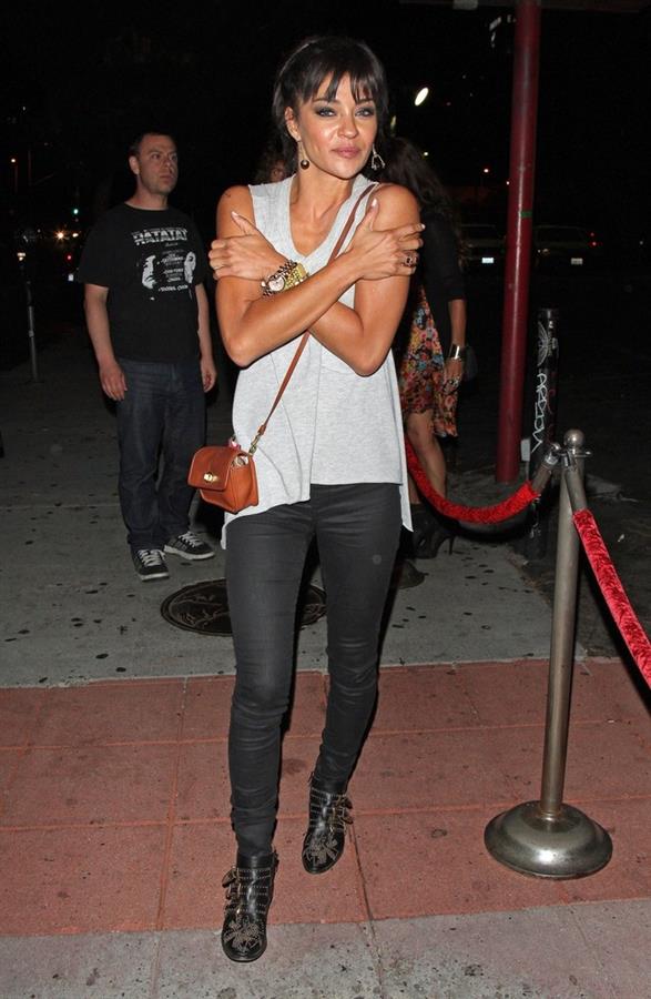 Jessica Szohr arriving to the Mayan Theater in Los Angeles, August 14, 2012