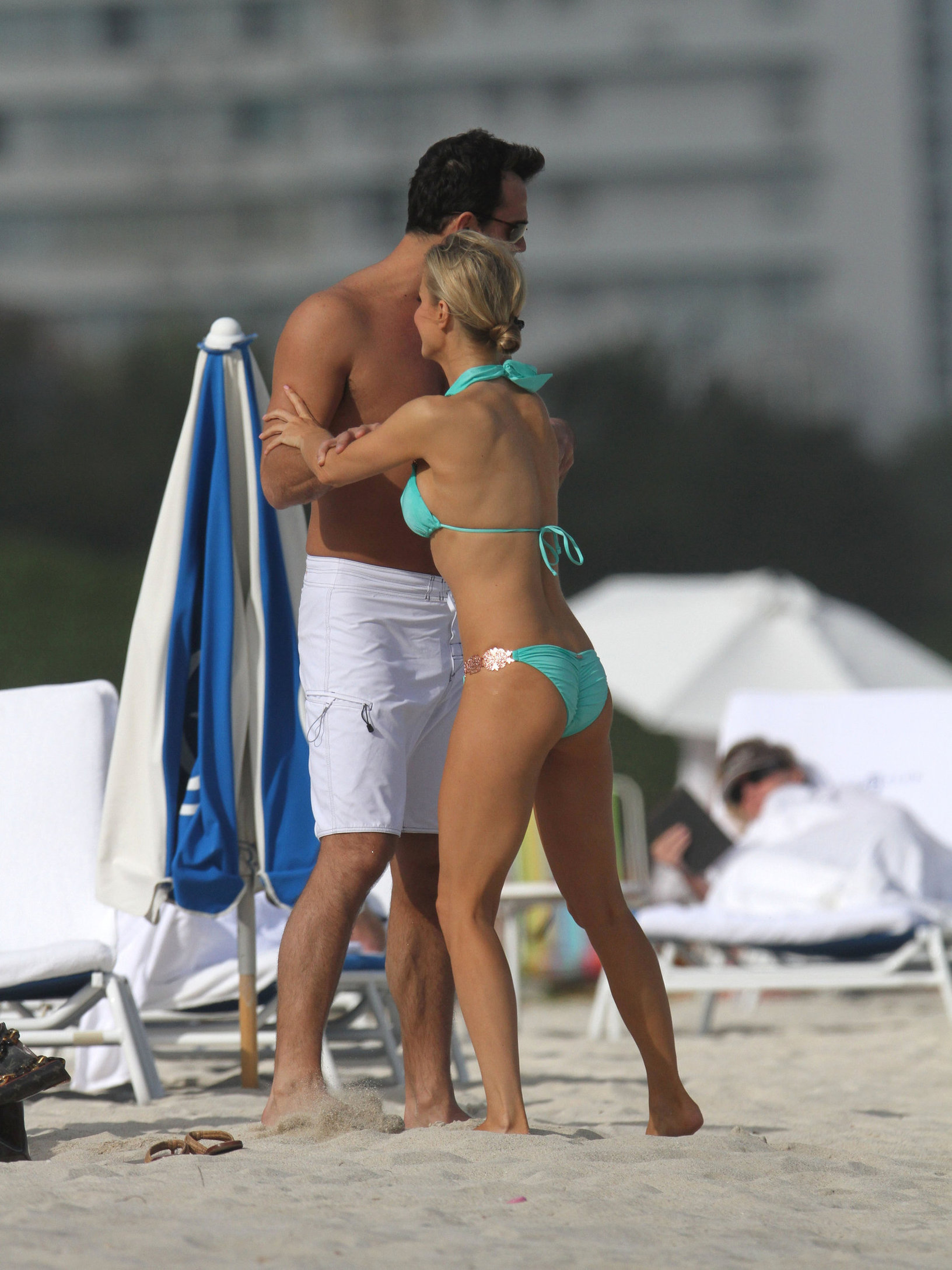 Joanna Krupa bikini candids on the beach in Miami 1/1/13 