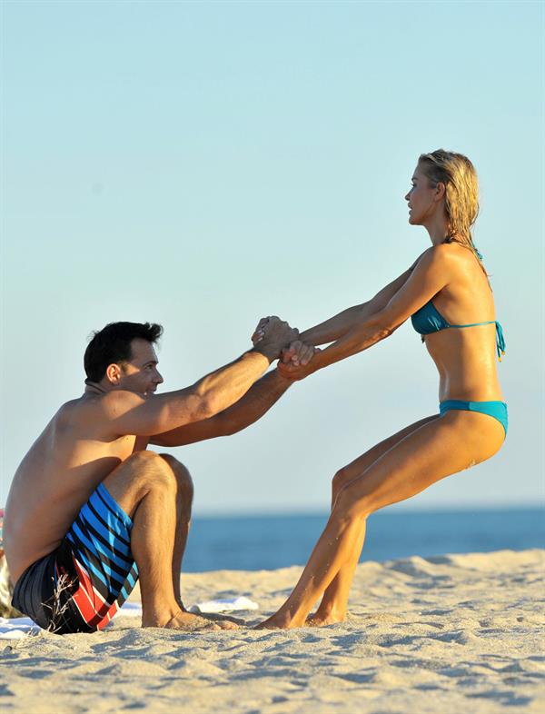 Joanna Krupa bikini candids on the beach in Miami 11/3/12