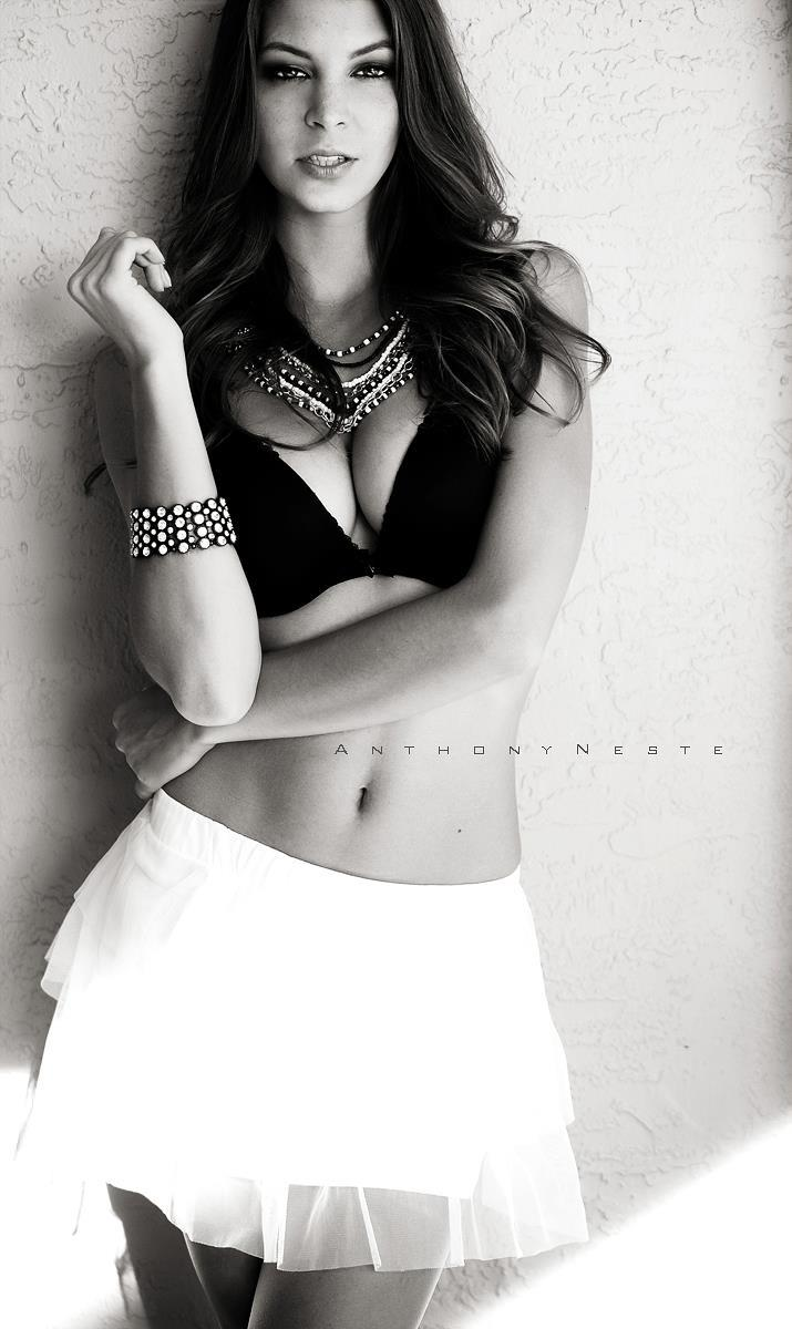 Amber Sym in lingerie