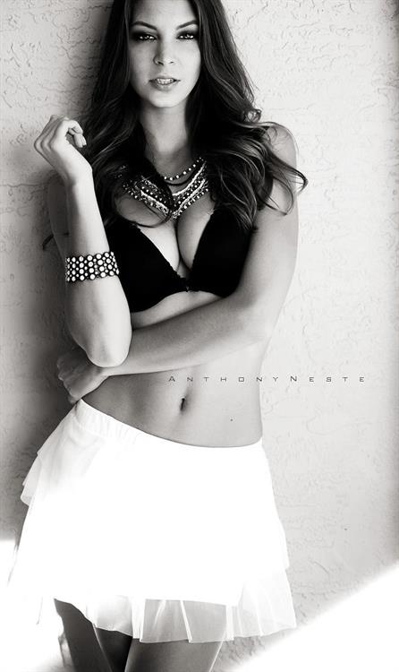 Amber Sym in lingerie