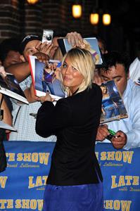 Kaley Cuoco arrives at the Late Show with David Letterman in New York City 