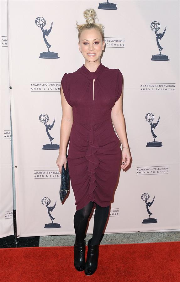 Kaley Cuoco attending the Academy of Television Arts Sciences at Leonard H Goldenson Theatre on February 18, 2010 