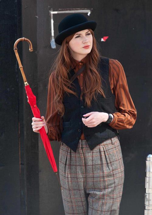 Karen Gillan - Set of 'Not Another Happy Ending' - July 30, 2012