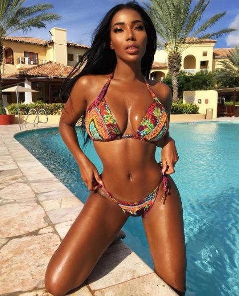 Monifa Jansen in a bikini