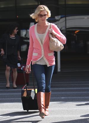 Katherine Heigl arriving on a flight at LAX airport October 4, 2012
