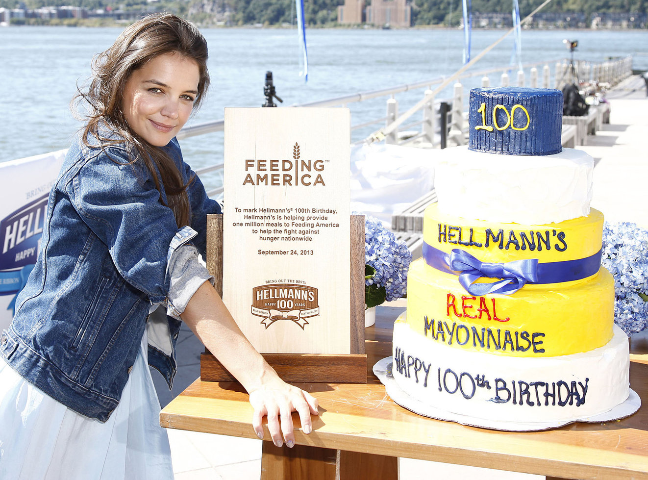 Katie Holmes At Pier 84 to Celebrate Hellmann`s 100th birthday At an Event Benefiting Feeding America 