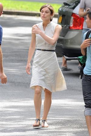 Keira Knightley on the set of 'Can A Song Save Your Life' in Central Park 8/7/12 