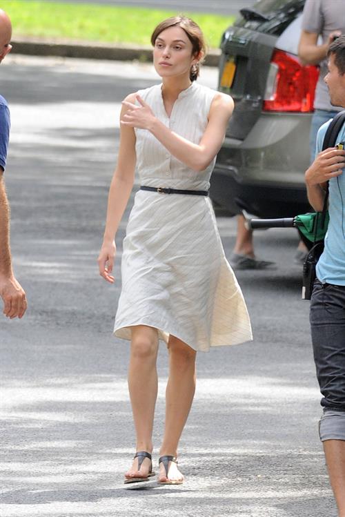 Keira Knightley on the set of 'Can A Song Save Your Life' in Central Park 8/7/12 