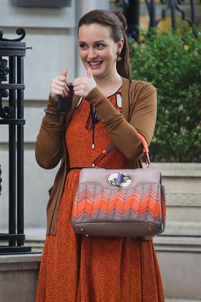 Leighton Meester - On the set of Gossip Girl in New York - August 17, 2012