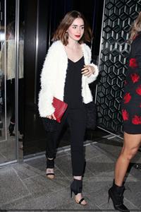 Lily Collins Hakkasan restaurant candids in Beverly Hills, October 10, 2013 