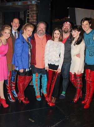 Lily Collins “Kinky Boots” backstage candids 10/17/13 