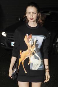 Lily Collins Givenchy Show Fashion Week 9/29/13