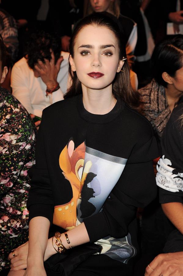 Lily Collins Givenchy Show Fashion Week 9/29/13