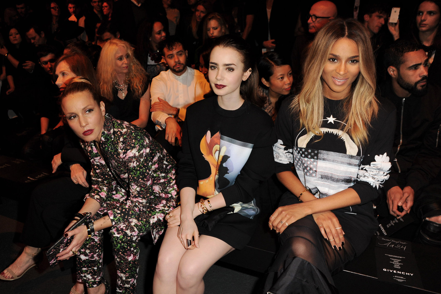 Lily Collins Givenchy Show Fashion Week 9/29/13