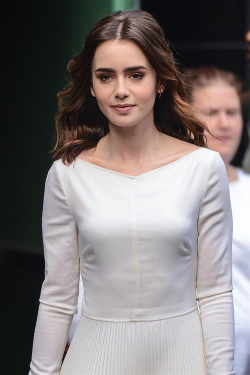 Lily Collins Outside 'Good Morning America' studio - New York, Aug. 7, 2013 