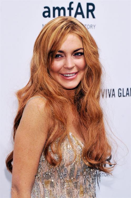 Lindsay Lohan amfAR New York Gala To Kick Off Fall 2013 Fashion Week on February 6, 2013